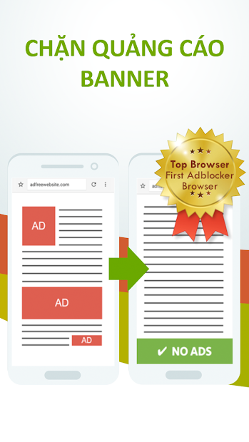 Screenshots Free Adblocker Browser: Trình duyệt web chặn quảng cáo