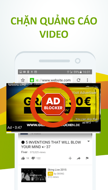 Screenshots Free Adblocker Browser: Trình duyệt web chặn quảng cáo