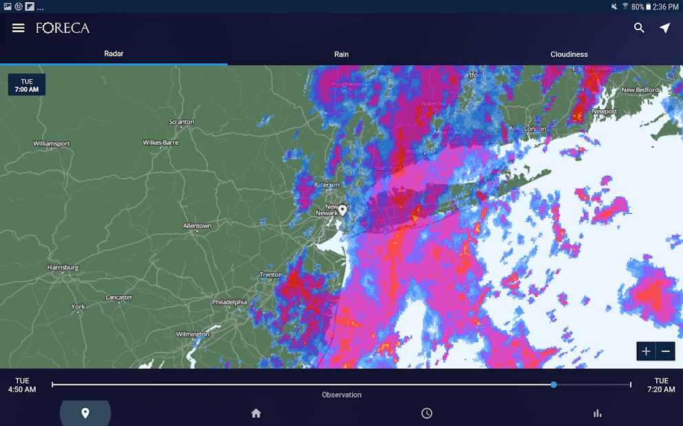 Screenshots Foreca Weather - Dự báo thời tiết theo bản đồ nhiệt chi tiết