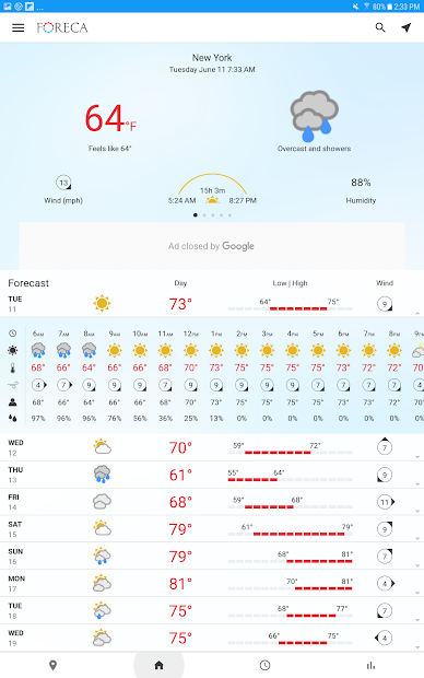 Ảnh chụp màn hình Foreca Weather - Bản đồ nhiệt chi tiết dự báo thời tiết