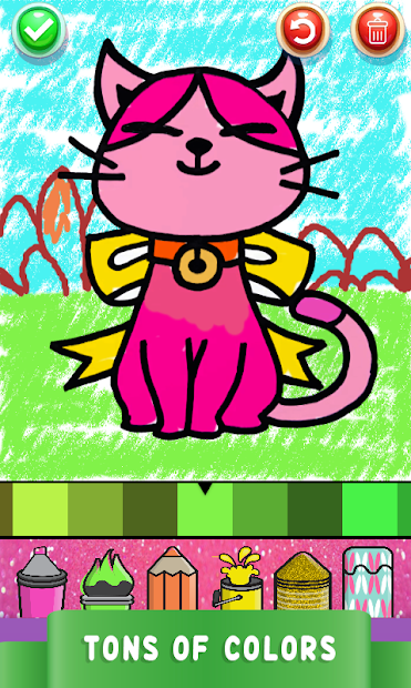Screenshots Cute Kitty Coloring Book For Kids With Glitter: Sách tô màu cô mèo Kitty đáng yêu cho bé