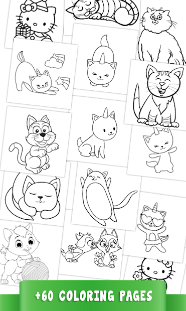 Screenshots Cute Kitty Coloring Book For Kids With Glitter: Sách tô màu cô mèo Kitty đáng yêu cho bé