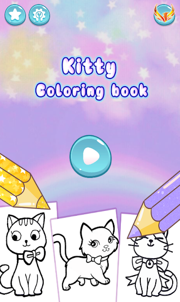 Screenshots Cute Kitty Coloring Book For Kids With Glitter: Sách tô màu cô mèo Kitty đáng yêu cho bé