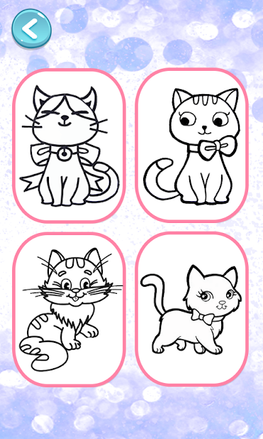 Screenshots Cute Kitty Coloring Book For Kids With Glitter: Sách tô màu cô mèo Kitty đáng yêu cho bé
