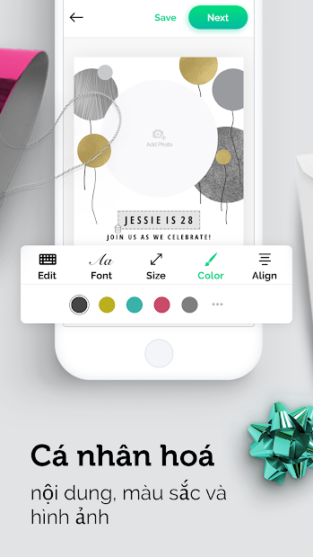 Ứng dụng làm thiệp mời sinh nhật: Chào đón ngày sinh nhật của người thân cùng với ứng dụng làm thiệp mời sinh nhật từ InVideo. Với hàng trăm mẫu thiệp và những tính năng chỉnh sửa đa dạng, bạn sẽ có thể tạo ra những thiệp mời sinh nhật tuyệt vời để chúc mừng những người thân yêu. InVideo cũng hỗ trợ đa ngôn ngữ và đa nền tảng, giúp bạn đưa thông điệp yêu thương đến mọi người một cách nhanh chóng và dễ dàng. Hãy tải ứng dụng ngay để bắt đầu tạo thiệp mời sinh nhật của riêng bạn!