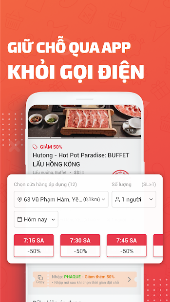 Screenshots JAMJA: Ứng dụng đặt bàn online, nhận voucher giảm giá