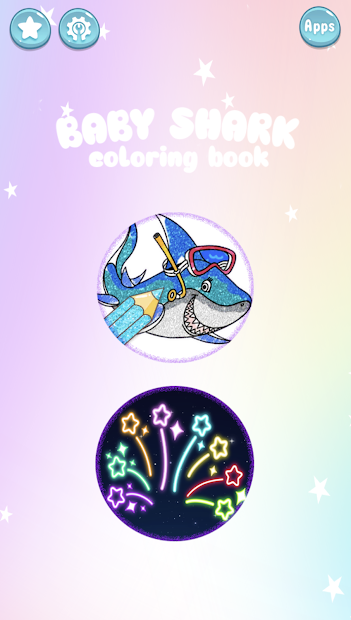 Screenshots Baby Shark Coloring Book Glitter- Sách tô màu các loài cá