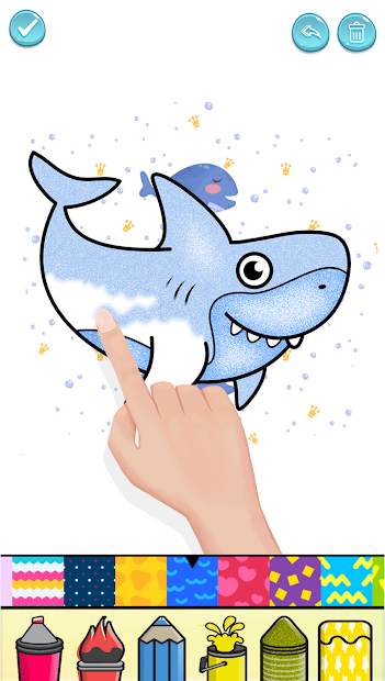 Screenshots Baby Shark Coloring Book Glitter- Sách tô màu các loài cá