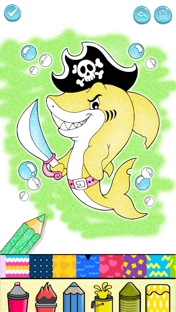 Screenshots Baby Shark Coloring Book Glitter- Sách tô màu các loài cá