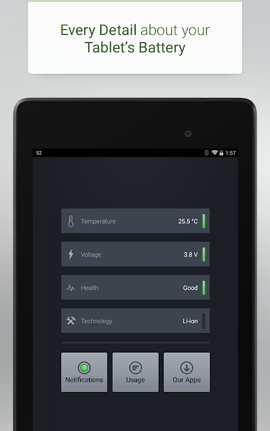Screenshots Pin - Battery: Theo dõi tình trạng pin cho điện thoại Android