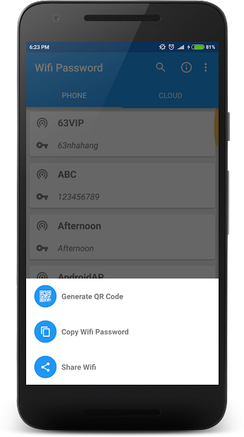 Screenshots Xem mật khẩu wifi - Ứng dụng khôi phục lịch sử kết nối wifi