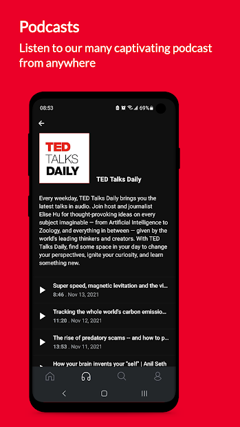 Screenshots TED - Học tiếng Anh qua video diễn thuyết TED Talks trên Android