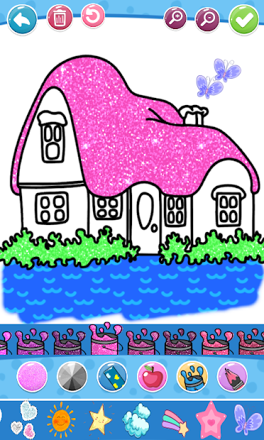 Screenshots Glitter House Coloring and Drawing for kids - Sách tô màu ngôi nhà lấp lánh cho bé