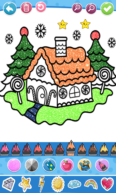 Screenshots Glitter House Coloring and Drawing for kids - Sách tô màu ngôi nhà lấp lánh cho bé