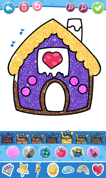 Screenshots Glitter House Coloring and Drawing for kids - Sách tô màu ngôi nhà lấp lánh cho bé