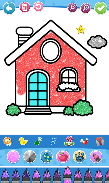 Screenshots Glitter House Coloring and Drawing for kids - Sách tô màu ngôi nhà lấp lánh cho bé
