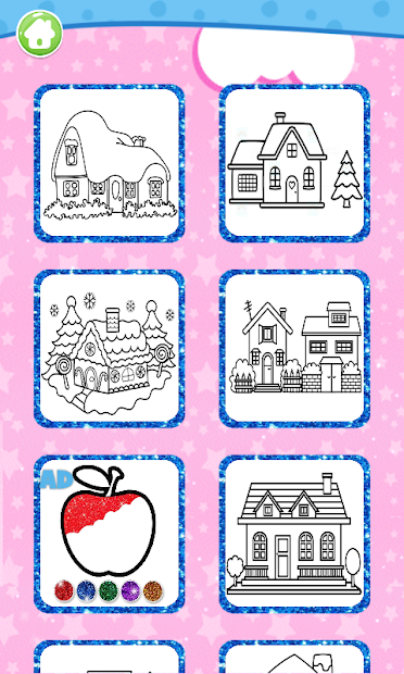 Screenshots Glitter House Coloring and Drawing for kids - Sách tô màu ngôi nhà lấp lánh cho bé