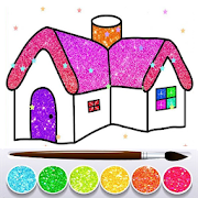 Glitter House Coloring and Drawing for kids - Sách tô màu ngôi nhà lấp lánh cho bé