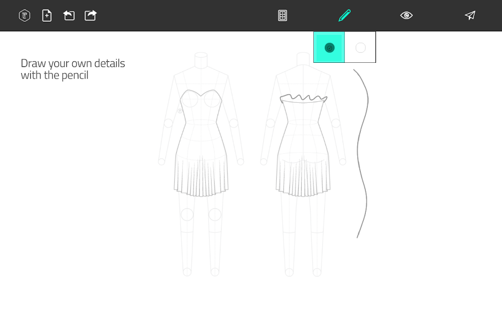 Screenshots Fashion Design Flat Sketch: Tự tay thiết kế quần áo, trang phục