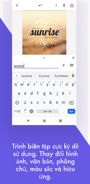 Screenshots Desygner: Ghép chữ vào ảnh, thiết kế ảnh theo mẫu có sẵn