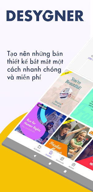 Screenshots Desygner: Ghép chữ vào ảnh, thiết kế ảnh theo mẫu có sẵn