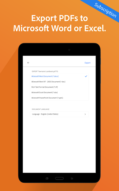 Screenshots Adobe Reader - Đọc, chỉnh sửa, chuyển file pdf sang word, excel
