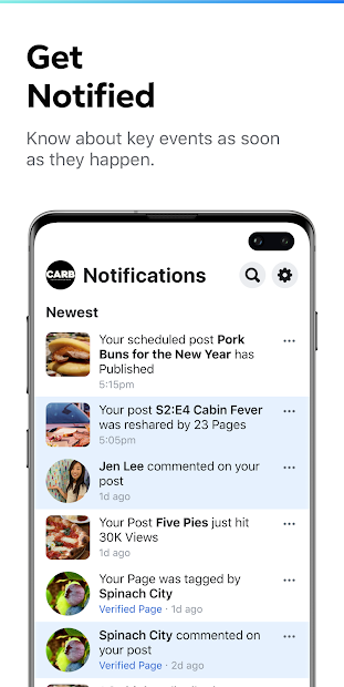 Screenshots Creator Studio Facebook: Quản lý fanpage Facebook trên điện thoại