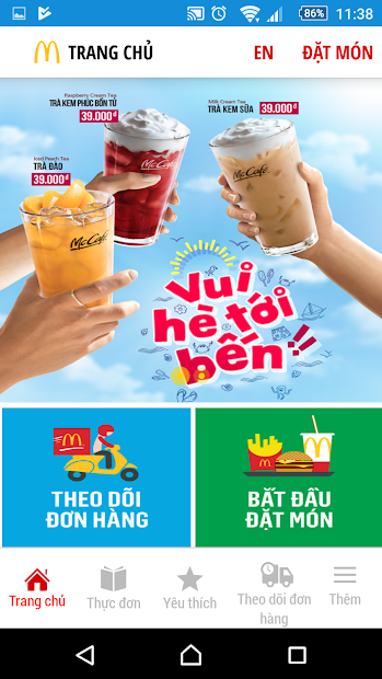 Screenshots McDelivery Vietnam-  Ứng dụng đặt gà rán McDonald's tại nhà, nhiều khuyến mãi