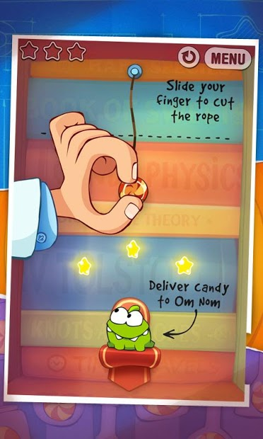 Screenshots Cut the Rope - Experiments: Chú ếch Om Nom háu ăn
