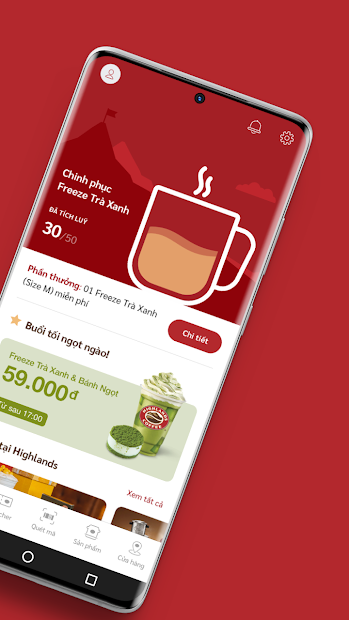 Screenshots Highlands Coffee - Đặt Highlands coffee tại nhà, nhiều ưu đãi khuyến mãi