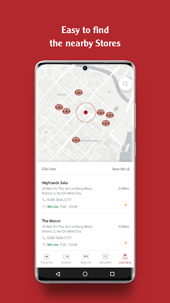 Screenshots Highlands Coffee - Đặt Highlands coffee tại nhà, nhiều ưu đãi khuyến mãi