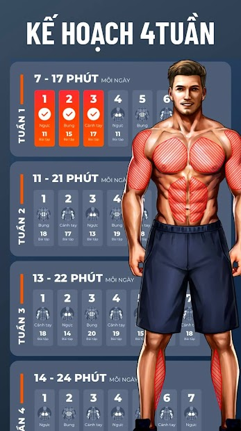 Screenshots Các bài tập tại nhà - Không Dụng cụ: Tập thể hình tại nhà