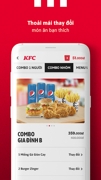 Screenshots KFC Vietnam - Đặt gà rán KFC tại nhà, nhiều ưu đãi khuyến mãi