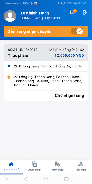 Screenshots SHIPWAY Chủ Xe: Ứng dụng kết nối giữa chủ hàng và chủ xe