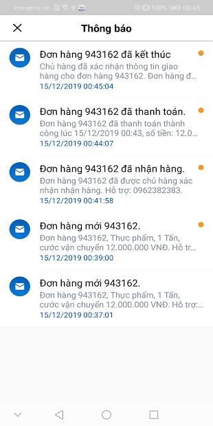 Screenshots SHIPWAY Chủ Xe: Ứng dụng kết nối giữa chủ hàng và chủ xe