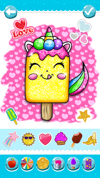 Dạy bé vẽ và tô màu que kem nhiều màu sắc  Glitter Rainbow Ice cream  Coloring Pages For Kids  YouTube