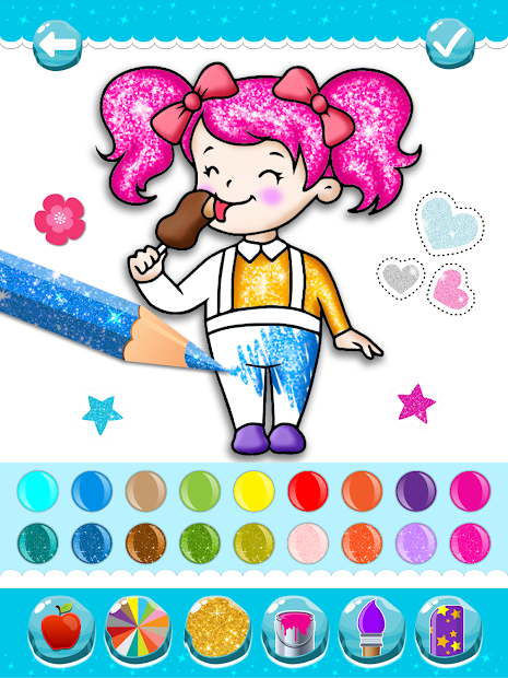 Screenshots Glitter Ice Cream Coloring: Sách tô màu que kem cho bé