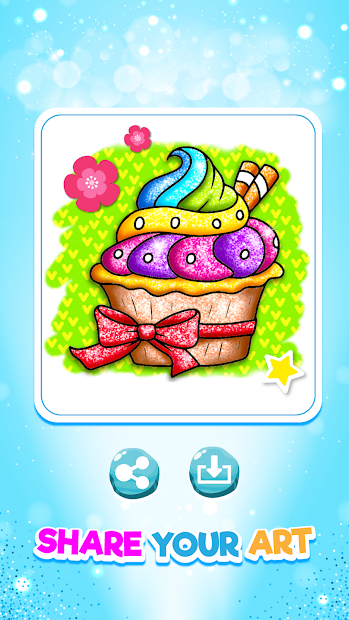 Screenshots Glitter Ice Cream Coloring: Sách tô màu que kem cho bé