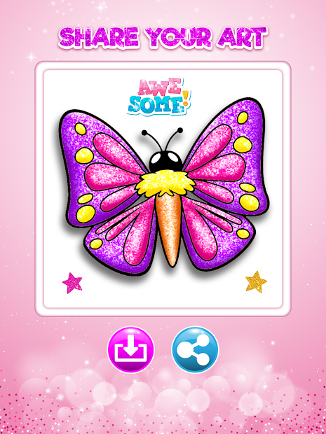 Screenshots Glitter Butterfly Coloring - Learn Colors for kids: Cùng học tô màu lấp lánh