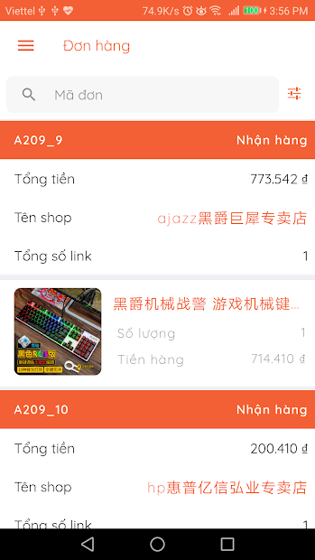 Screenshots XOrder - Ứng dụng đặt mua, nhập hàng Trung Quốc