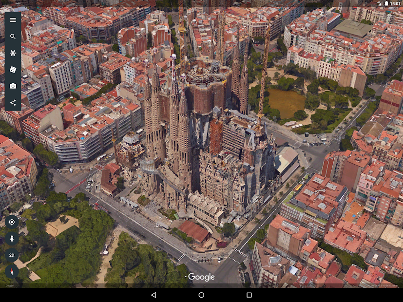 Ảnh chụp màn hình Google Earth - Mô phỏng Trái đất: Bản đồ thế giới 3D