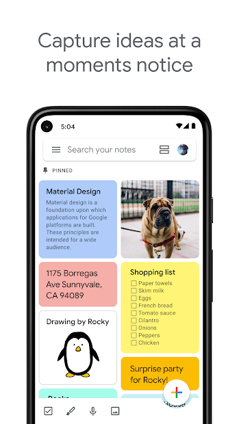 Screenshots Google Keep: Ứng dụng tạo ghi chú nhanh trên điện thoại, máy tính