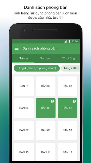 Screenshots KiotViet Café Nhà hàng - Quản lý các chuỗi nhà hàng tiện lợi và an toàn