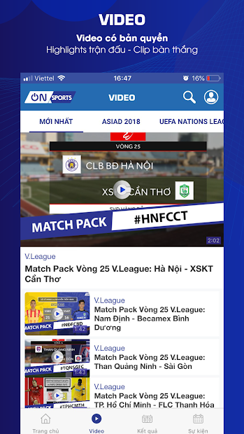 Screenshots On Sports: Ứng dụng cập nhật tin tức thể thao, tỷ số bóng đá trực tuyến