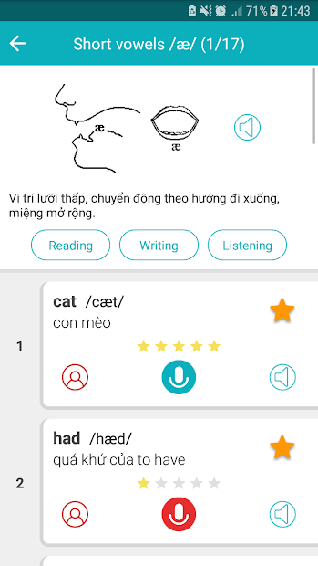 Screenshots Học phát âm tiếng Anh TFlat: Kỹ năng phát âm chuẩn