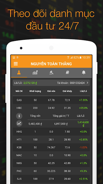 Ảnh chụp màn hình VNDIRECT Giao dịch chứng khoán - cập nhật chỉ số thị trường, mua bán cổ phiếu
