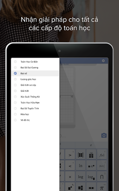 Screenshots Mathway: Ứng dụng giải toán đại số, phương trình, vẽ đồ thị