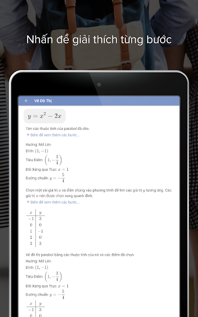 Screenshots Mathway: Ứng dụng giải toán đại số, phương trình, vẽ đồ thị
