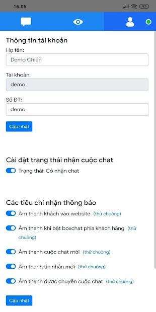 Screenshots vChat Plus - Hỗ trợ chăm sóc khách hàng mọi lúc, mọi nơi