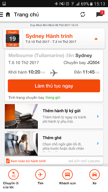 Screenshots Jetstar - Ứng dụng mua vé máy bay Jetstar